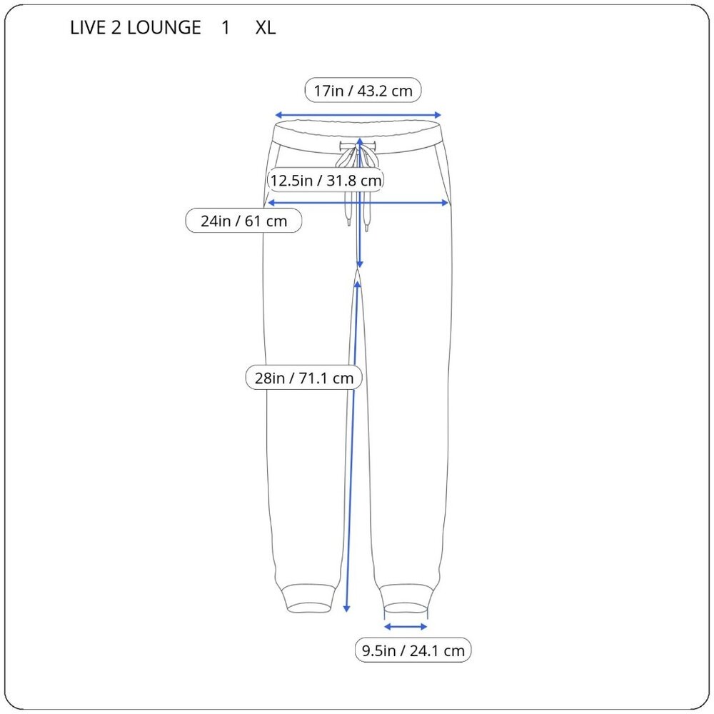 Live 2 Lounge XL Womens Blue Sleep Pants Slinky Pull On Drawstring Lounge BLU26E - Picture 2 of 6